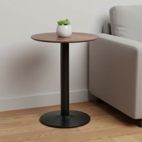 30" Black and Brown Wood and Steel Pedestal End Table 30" Black and Brown Wood and Steel Pedestal End Table
